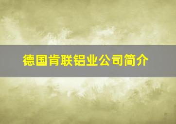 德国肯联铝业公司简介