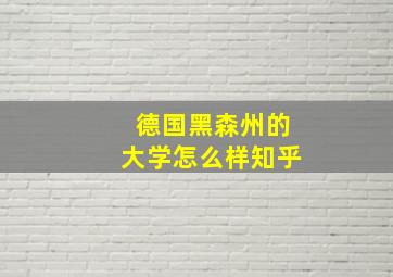 德国黑森州的大学怎么样知乎