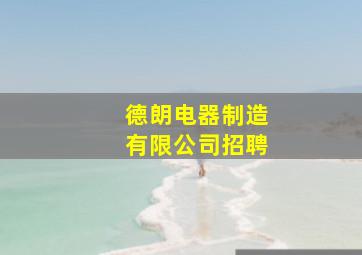 德朗电器制造有限公司招聘