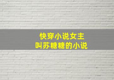 快穿小说女主叫苏糖糖的小说