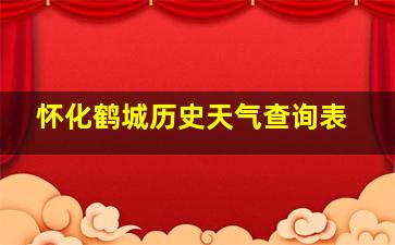 怀化鹤城历史天气查询表