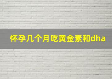 怀孕几个月吃黄金素和dha