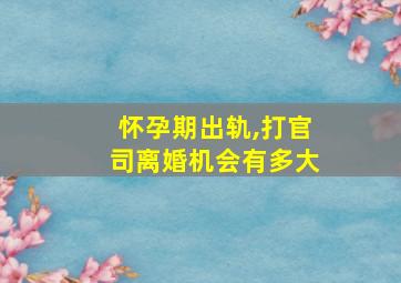 怀孕期出轨,打官司离婚机会有多大