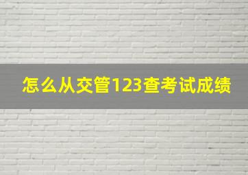 怎么从交管123查考试成绩