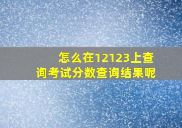 怎么在12123上查询考试分数查询结果呢