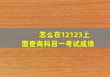 怎么在12123上面查询科目一考试成绩