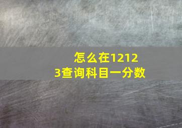 怎么在12123查询科目一分数