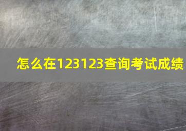 怎么在123123查询考试成绩