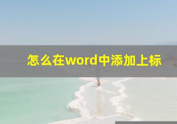 怎么在word中添加上标