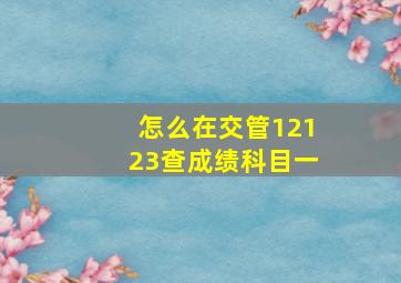 怎么在交管12123查成绩科目一