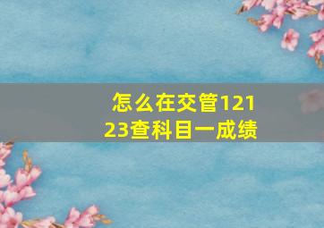 怎么在交管12123查科目一成绩