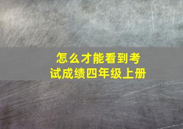 怎么才能看到考试成绩四年级上册