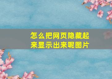 怎么把网页隐藏起来显示出来呢图片