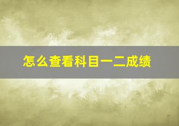 怎么查看科目一二成绩