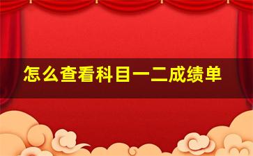 怎么查看科目一二成绩单