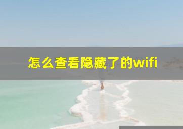 怎么查看隐藏了的wifi