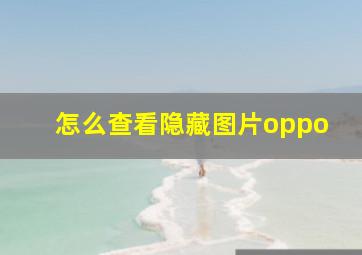 怎么查看隐藏图片oppo