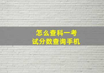 怎么查科一考试分数查询手机