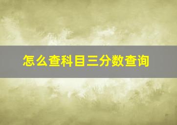 怎么查科目三分数查询