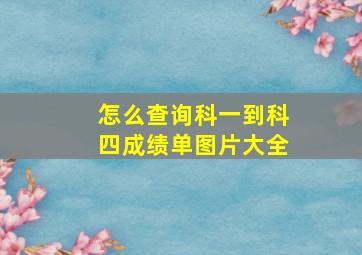 怎么查询科一到科四成绩单图片大全