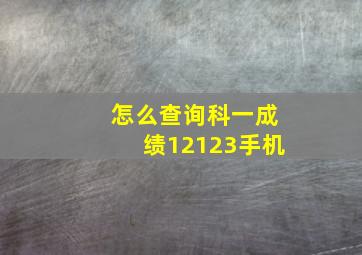 怎么查询科一成绩12123手机