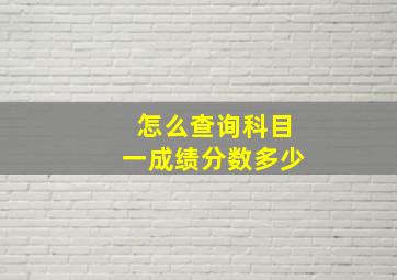 怎么查询科目一成绩分数多少