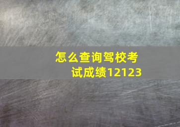 怎么查询驾校考试成绩12123