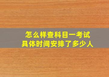 怎么样查科目一考试具体时间安排了多少人