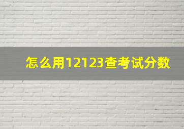 怎么用12123查考试分数