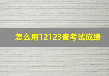 怎么用12123查考试成绩