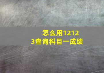 怎么用12123查询科目一成绩