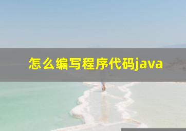 怎么编写程序代码java