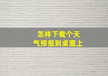 怎样下载个天气预报到桌面上