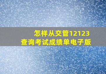 怎样从交管12123查询考试成绩单电子版