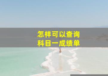 怎样可以查询科目一成绩单