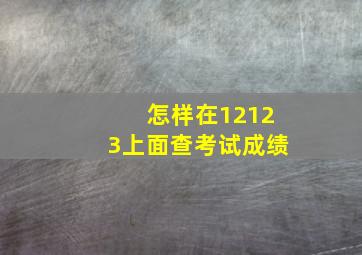 怎样在12123上面查考试成绩