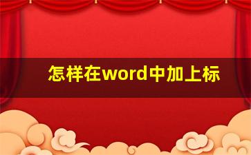 怎样在word中加上标