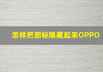 怎样把图标隐藏起来OPPO