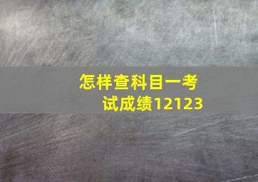 怎样查科目一考试成绩12123