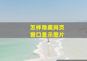 怎样隐藏网页窗口显示图片