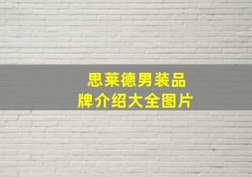 思莱德男装品牌介绍大全图片