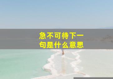 急不可待下一句是什么意思