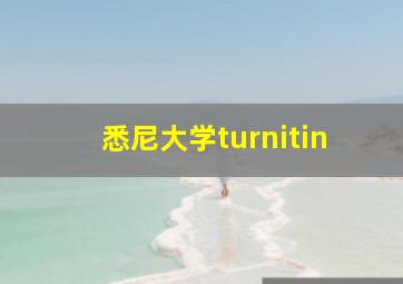 悉尼大学turnitin