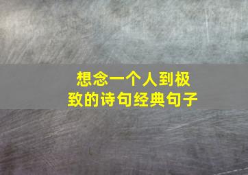 想念一个人到极致的诗句经典句子