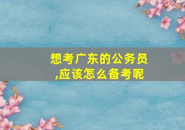 想考广东的公务员,应该怎么备考呢