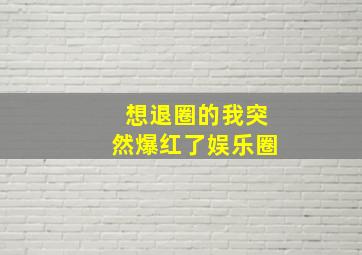 想退圈的我突然爆红了娱乐圈