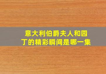 意大利伯爵夫人和园丁的精彩瞬间是哪一集