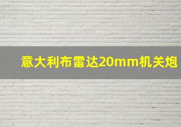 意大利布雷达20mm机关炮