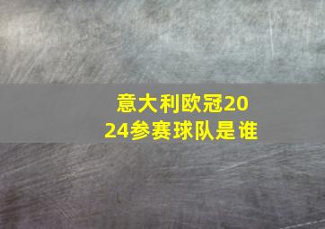 意大利欧冠2024参赛球队是谁