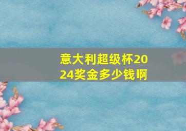 意大利超级杯2024奖金多少钱啊